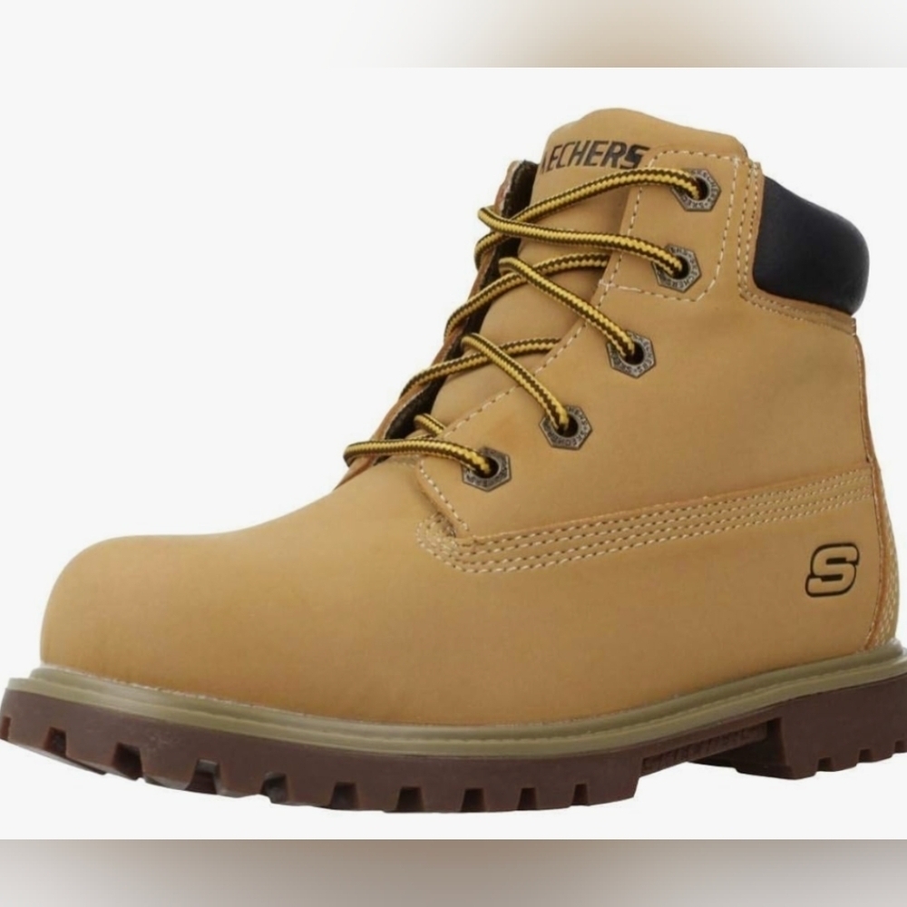Skechers Kids Mecca Bunkhouse Classic Lace Boot Wheat Size 5 Like New MSRP $70